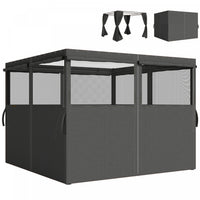 Outsunny 10' x 10' Universal Gazebo Curtains, 4 Panels, Dark Grey