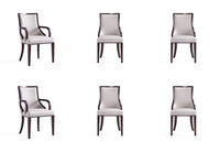 Grand Traditional 6-Piece Dining Chair Set in Light Gray 