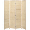 HOMCOM 4-Panel Room Divider, 5.6 FT Bamboo Folding Privacy Screen, Natural