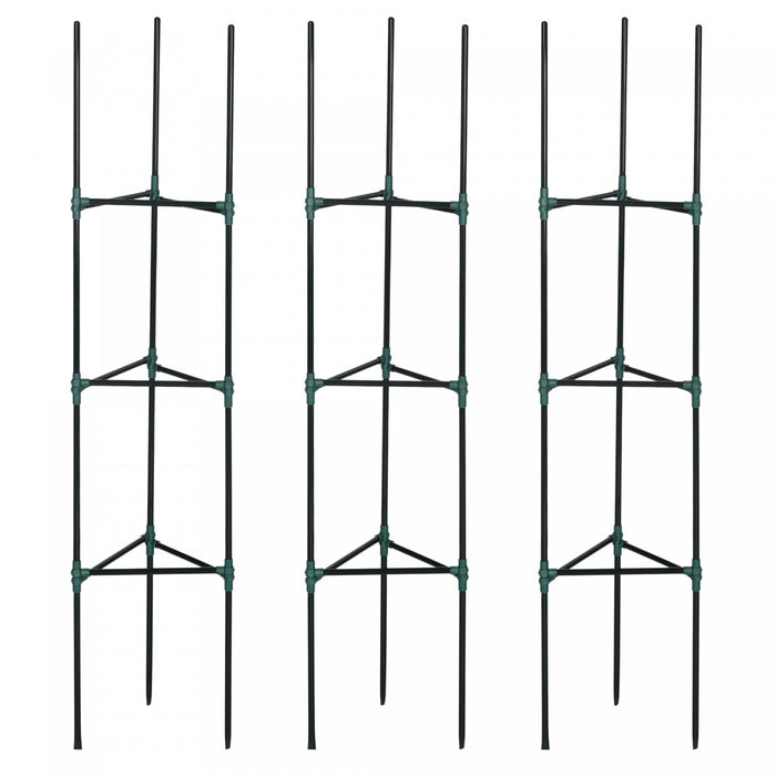 Outsunny 3 Pack Tomato Cage Set, Diy Tomato Plant Support, Dark Green