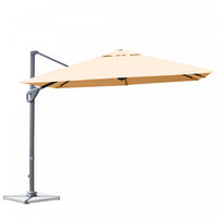 Costway 10x10 ft Patio Offset Cantilever Umbrella Aluminum 360° Rotation Tilt Beige