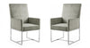 Element Modern Velvet Metal Dining Chair in Steel - Set of 2