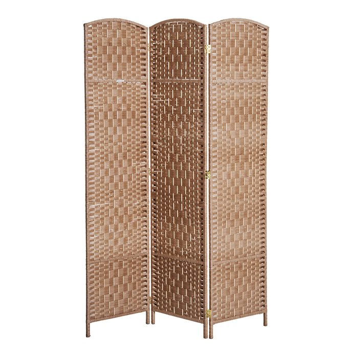 Homcom Double Hinged Woven Wicker Room Divider And Privacy Screens