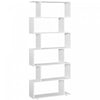 HOMCOM 6 Tier Wooden Bookcase S Shape Display Unit Divider Home Office White