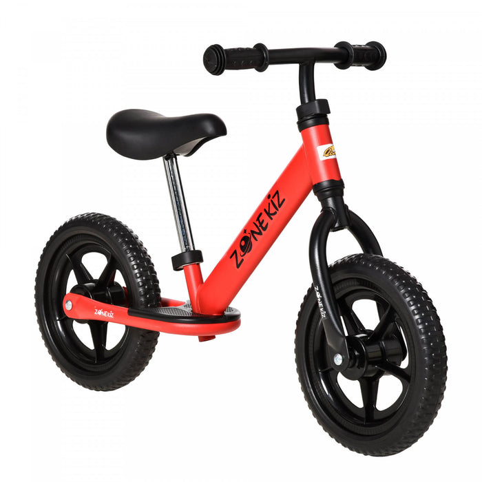 Qaba 12\" Kids Balance Bike No Pedal Bicycle Adjustable Seat And Handlebar Training Toddler Bike 3 - 5 Years Red