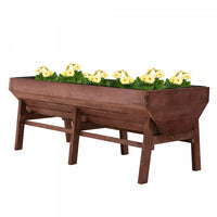 Outsunny 71'' X 32' X 28'' Wooden Raised Garden Bed, Planter Box With Non-woven Fabric, Free Standin