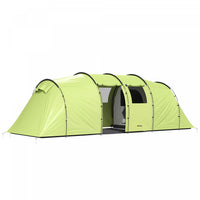 Outsunny 6 Person Camping Tent, Waterproof Large Family Tent Light Green