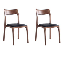 Manhattan Comfort Set of 2 Modern Moderno Stackable Dining Chairs Upholstered Leatherette with Solid