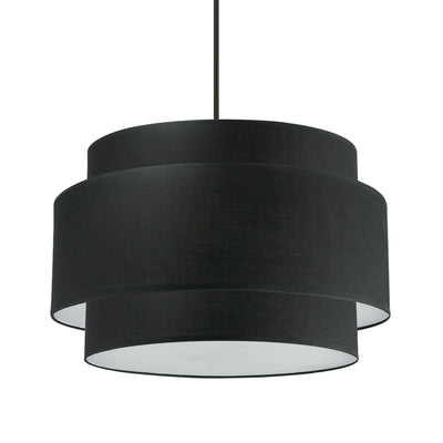 Dainolite Priya 4 Light Chandelier Small Matte Black Black/White Shade Lamp|Petit lustre Priya de Dainolite avec abat-jour noir et blanc, fini noir mat et 4 ampoules