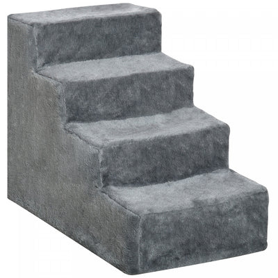 Pawhut Pet Steps Ladder For Cats And Dogs, Pet Stairs, Ladder For Climbing On Bed, Sofa With Removab|Pawhut Escalier Pour Chats Et Chiens, Pour Canape Et Lit Avec Housse Amovible, Gris Clair