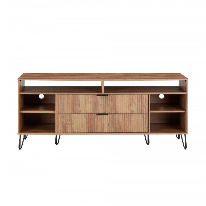 Dumbo Modern 63\" Fluted TV Stand in Golden Brown