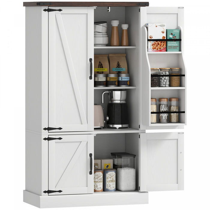HOMCOM Pantry Cabinet, Kitchen Storage Cabinet with 6 Door Racks, White