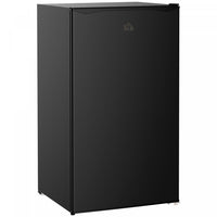 HOMCOM Mini Fridge with Freezer Thermostat Reversible Door, Black