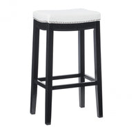 Claridge Faux Leather Backless Barstool - Black and White