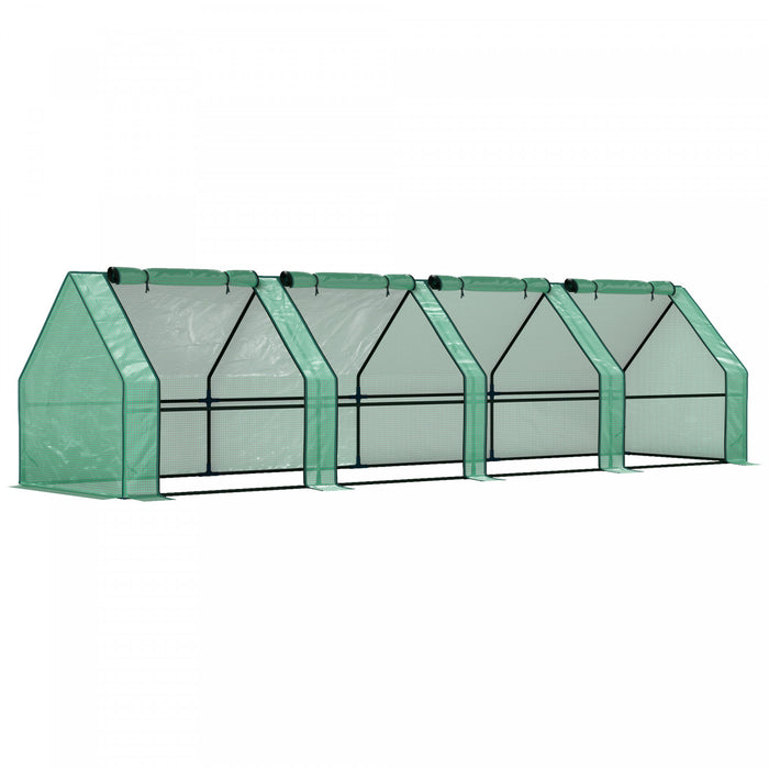 Outsunny 12' X 3' X 3' Portable Greenhouse, Tunnel Greenhouse Green