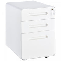 Vinsetto 3 Drawers File Cabinet On Wheels Lockable For Home Office