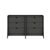 Coney Mid-Century Modern 28\" Nightstand in Charcoal Gray (3-Drawer) - Set of 2