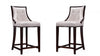 Fifth Avenue Traditional Wood Upholstered Counter Stool in Pearl White - Set of 2