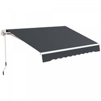 Outsunny 10' X 6.5' Retractable Awning With LED Lights, Uv40+, Dark Grey