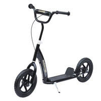Homcom Kids Scooter Street Bike Bicycle For Teens Ride On Toy W/ 12'' Tire For 5-12 Year Old Black