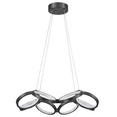 Dainolite Philo Chandelier 64w Matte Black White Silicone Diffuser Lamp|Lustre Philo de Dainolite en silicone blanc qui diffuse la lumière, avec fini noir mat et ampoule de 64 W