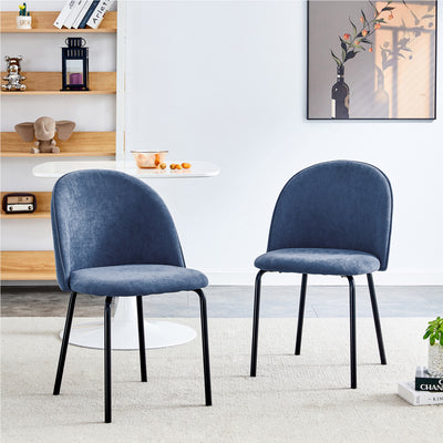 Ethan Ergonomic Dining Chairs Set of 2,Blue Accent Chair | Lot de 2 chaises de salle a manger ergonomiques Ethan, couleur bleu