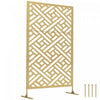 Outsunny Outdoor Privacy Screen, Freestanding Outdoor Divider, Gold