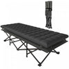 Outsunny Camping Cot with Pad, 32\" Extra Wide Folding Cots, Black
