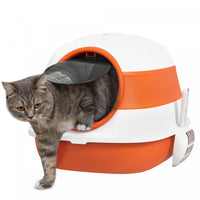 Pawhut Foldable Cat Litter Box With Lid, Covered Litter Box W/ High Sides, Air Freshener, Large Fron
