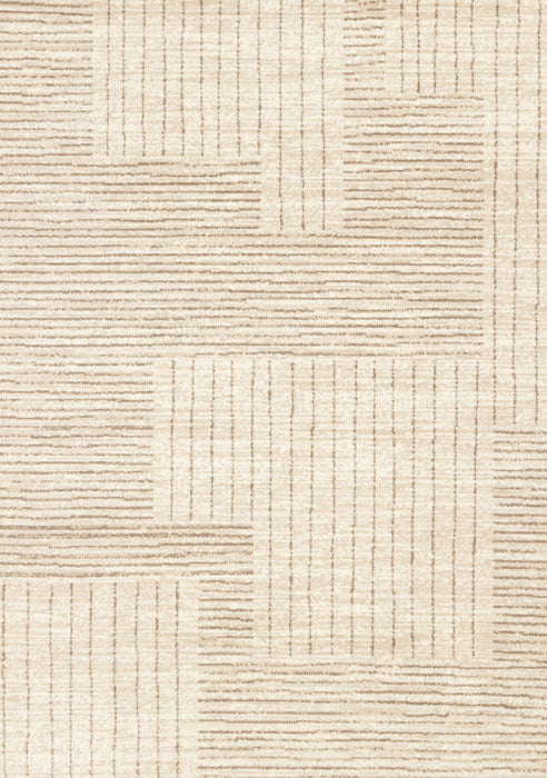 Florence Brown Cream Geometric Linework Design Rug, 7'9\" x 10'6\" Indoor Area Rug
