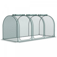 Outsunny 9 X 4ft Crop Cage With 3 Zippered Doors And Ground Stakes Green