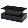 Ethan Lift-Top Coffee Table with LED Lighting and Storage Drawers,Black