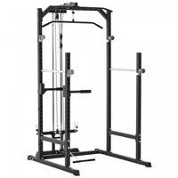 Soozier Power Cage, Power Rack With Lat Pulldown Attachment, Pull-up Bar, T Bar Row Landmine And Dip