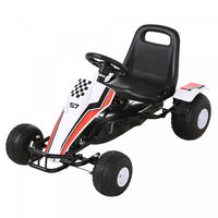 Aosom Pedal Go Kart Children Ride On Car Racing Style With Adjustable Seat, Plastic Wheels, Handbrak