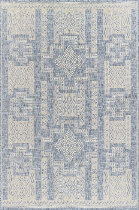 Nyra Transitional 6'6\" x 9'0\" Area Rug in Blue Indoor Area Rug