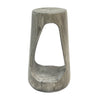 Brio 26.57\" Rustic Tree-Stump MGO Accent Table, Unique Wood Grain Indoor Side Table, Grey