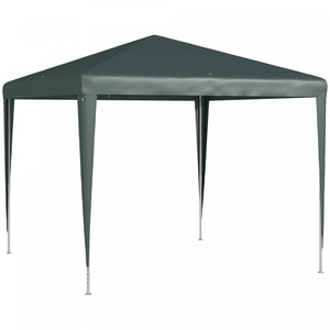 Outsunny 9' X 9' Party Tent Portable Gazebo Canopy For Weddings Parties Outdoor Sunshade With Dressed Legs, Dark Green