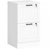 HOMCOM 2 Drawer File Cabinet with Lock Filing Cabinet for A4 Letter White