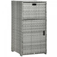 Outsunny Outdoor Towel Rack For Pool W/ Two Storage Space Towel Rack, Gray