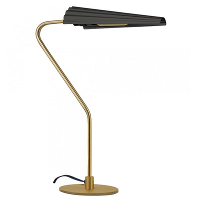Dainolite Cassie 1 Light Table Lamp Incandescent Aged Brass Matte Black|Lampe de table Cassie de Dainolite avec fini laiton vieilli et noir mat et 1 ampoule incandescente