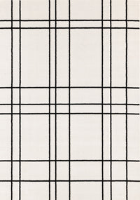 Covington Grey White Checkered Pattern Rug, 7'10