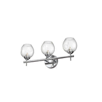 Dainolite Abii 3 Light Vanity Light Polished Chrome Finish Clear Glass Lamp