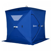 Outsunny 2-4 Person Pop-up Ice Fishing Tent Portable Ice Fishing Shelter With Windproof Windows And 