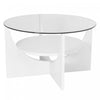 LumiSource U-Shaped Contemporary Coffee Table - White