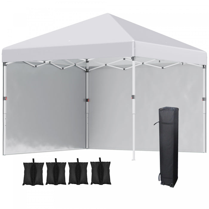 Outsunny 10' X 10' Pop Up Canopy Tent With Removable Sidewalls Carry Bag