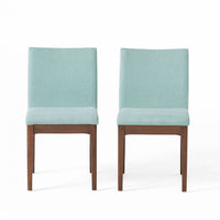 Anastasia Dining Chair Set Of 2 With Fabric Upholstery - Mint 