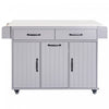Nathan Kitchen Island With Tilt-out Trash Cabinet And Storage - Grey