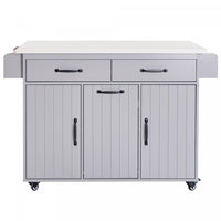 Nathan Kitchen Island With Tilt-out Trash Cabinet And Storage - Grey