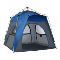 Outsunny Instant Automatic Camping Tent W/ 4 Doors And 4 Windows, Outdoor Easy Pop Up Tent, Portable