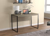 47” Computer Desk - Dark Taupe With Black Metal Base